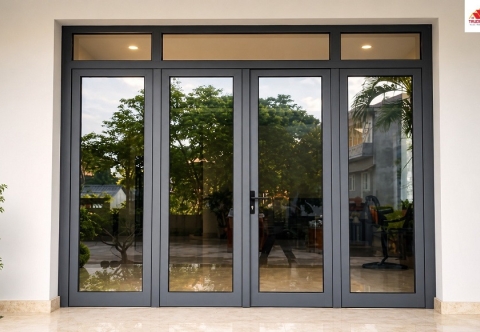 Kích thước cửa chính 4 cánh nhôm Xingfa chuẩn phong thủy